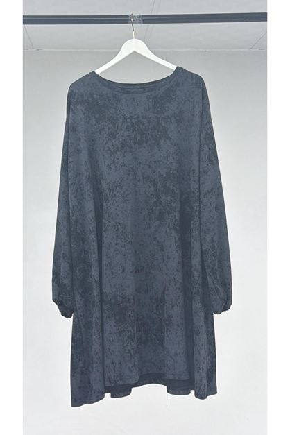 T-1110 Büyük Beden Modal Tunik - Siyah