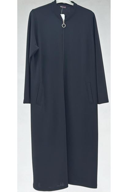 T-3010 Büyük Beden Fermuarlı Reglan Kol Çelik Kap -Siyah