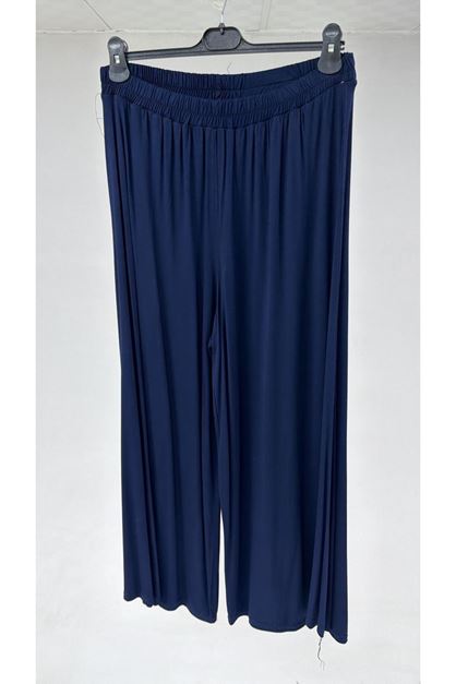 T-57079 Büyük Beden Penye Pantolon - Mor