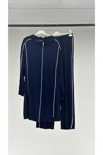 T-57069  Büyük Beden Pantolonlu Takım  - Lacivert