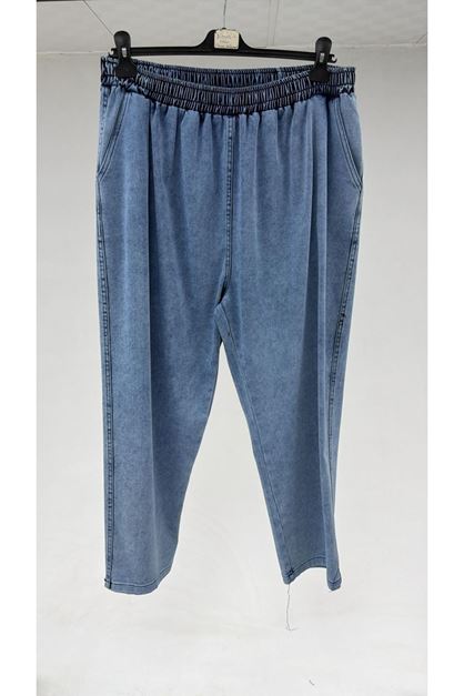 T-1118 Büyük Beden Denim Pantolon -  Mavi