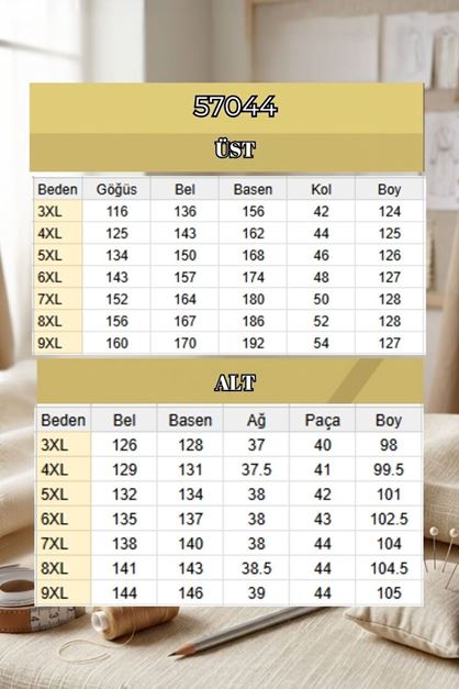 57044 Büyük Beden Kolları Lastikli Boydan Düğmeli Müslin Pantolonlu Takım - Taba
