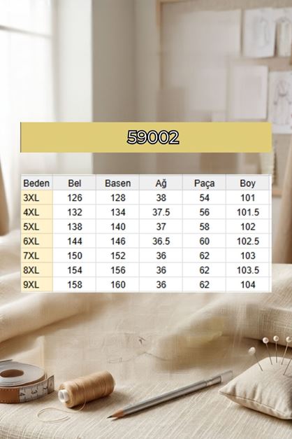 59002 Büyük Beden Pile Detaylı Penye Pantolon - Lacivert