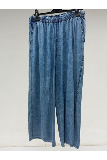 T-1125 Büyük Beden Denim Pantolon - Mavi