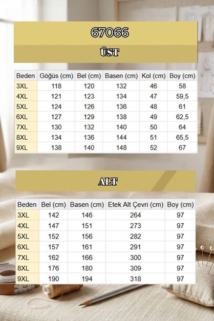 67066 Büyük Beden Kapaklı Cepli Etekli Modal Takım - Siyah