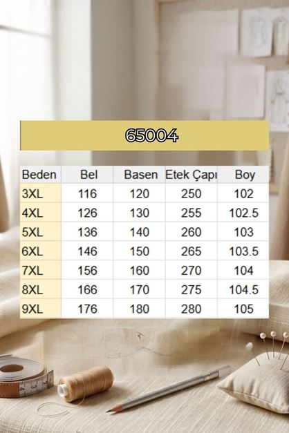 65004 Büyük Beden Kendinden Kemerli Düğmeli Melanj Etek - İndigo