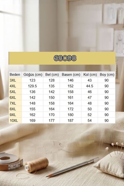 68098 Büyük Beden Şerit Detaylı Modal Tunik - Kahve