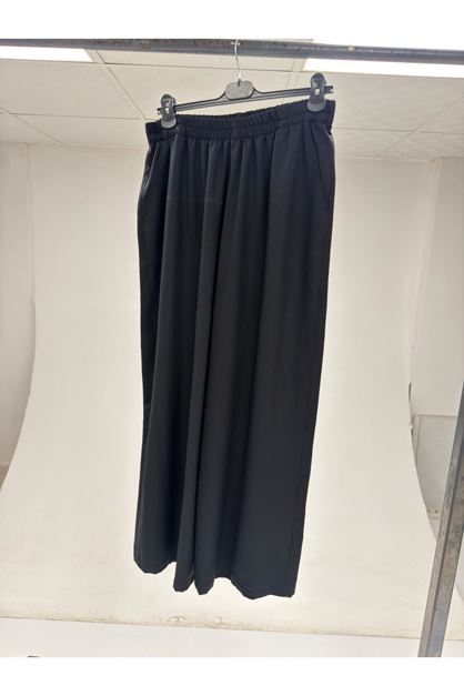 T-59205 Büyük Beden Beli Lastikli Pantolon - Siyah