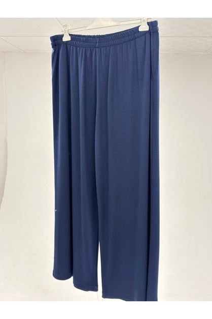 T-59204 Büyük Beden Beli Lastikli Pantolon - Lacivert