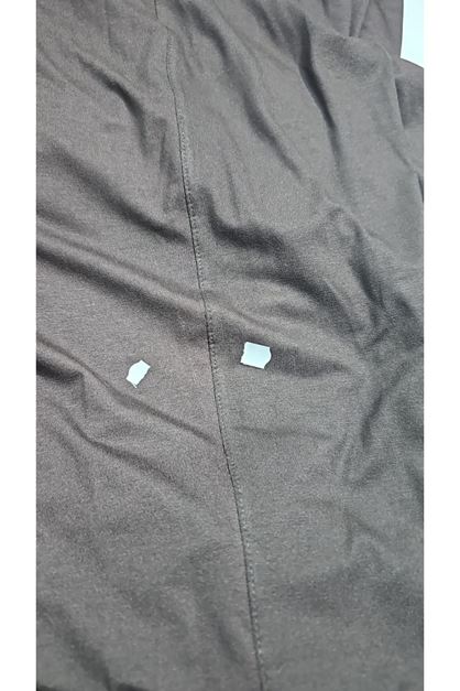 D-39000 Büyük Beden Yüksek Beli Lastikli Penye Pantolon - Kahve