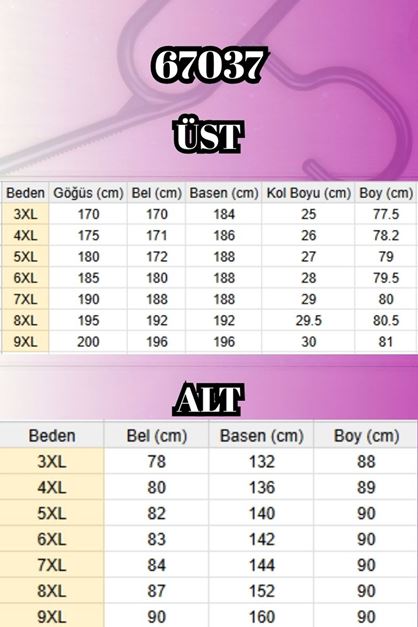 67037  Büyük Beden Düşük Kol Penye Pantolonlu Takım - Lacivert