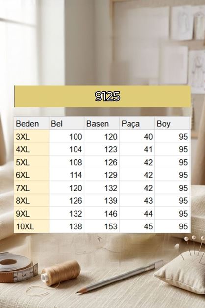 9125-6 Büyük Beden Boy Friend Kot Pantolon -Buz Mavi