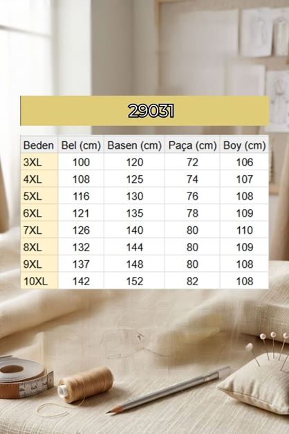 29031 Büyük Beden İspanyol Paça Pantolon - Siyah
