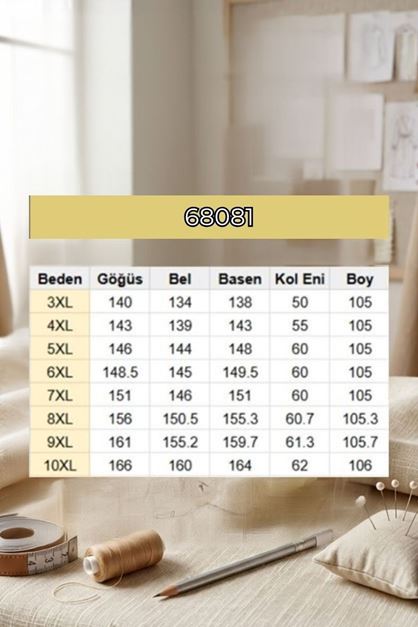 68081 Büyük Beden Düşük Kol Çizgili Müslin Gömlek - Lacivert Çizgili