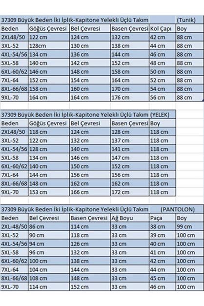 T-37309 Büyük Beden İki İplik-Kapitone Yelekli Üçlü Takım - Kahve