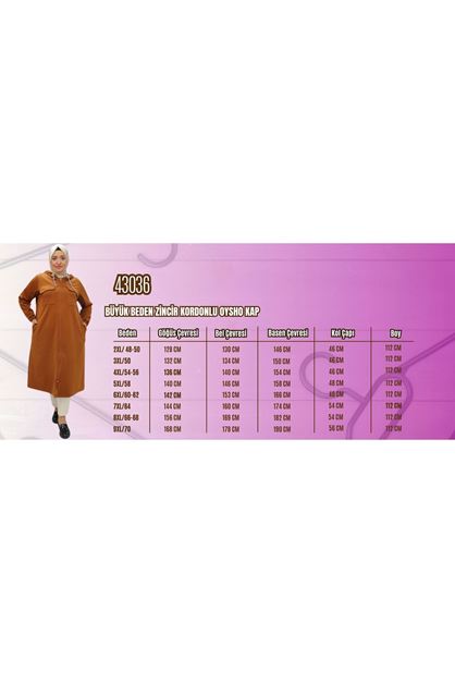43036 Büyük Beden Zincir Kordonlu Oysho Kap - Vizon