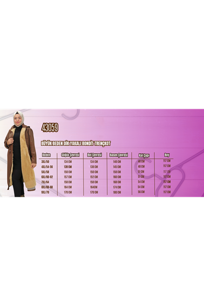 T-43059 Büyük Beden Dik Yakalı Bondit Trençkot - Siyah