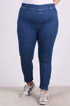 9121 Plus Size Zipper Detailed Skinny Leg Jeans-Dark Blue