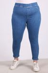 9121 Plus Size Zipper Detailed Skinny Leg Jeans- Blue