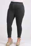 9138 Plus Size Elastic Waist Skinny Leg Jeans - Anthracite