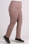 9057 Plus Size High Waist Elastic Pants - Mink
