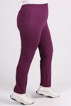 9057 Plus Size High Waist Elastic Pants - Lilac