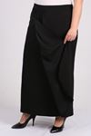 5044 Plus Size Front Gathered Skirt - Black