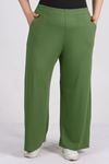 9012 Büyük Beden Beli Lastikli Penye Pantolon -Yeşil