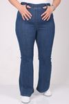 9137 Plus Size Elastic Waist Flared Jeans - Dark Navy Blue