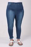 9138 Plus Size Elastic Waist Skinny Leg Jeans - Dark Blue