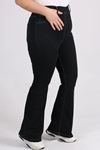 9137 Plus Size Elastic Waist Flared Jeans - Black