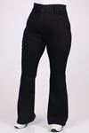 9137 Plus Size Elastic Waist Flared Jeans - Dark Navy Blue