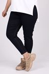 9121 Plus Size Elastic Waist Skinny Leg Jeans - Dark Navy Blue