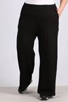 9012 Plus Size Elastic Waist Pants - Black