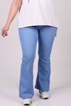 9110-1 Plus Size Flared Jeans -  Petrol