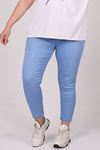 9109 Plus Size Elastic Waist Skinny Leg Jeans - Navy Blue