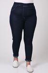 9138 Plus Size Elastic Waist Skinny Leg Jeans - Anthracite