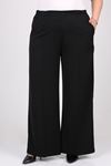 29019 Plus Size Oversized Lycra Trousers with Elasticated Waist - Black