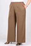 29019 Plus Size Oversized Lycra Trousers with Elasticated Waist - Mink