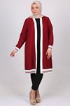 23024 Large Size Perforated Airobin Jacket - Burgundy