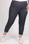 9109 Plus Size Elastic Waist Skinny Leg Jeans - Navy Blue