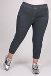 9109 Plus Size Elastic Waist Skinny Leg Jeans - Navy Blue