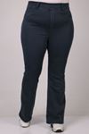 9137 Plus Size Elastic Waist Flared Jeans - Light Blue