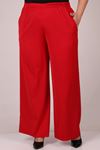 29019 Plus Size Oversized Lycra Trousers with Elasticated Waist - Red