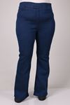 9137 Plus Size Elastic Waist Flared Jeans - Light Blue