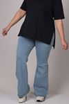 9137 Plus Size Elastic Waist Flared Jeans - Dark Navy Blue