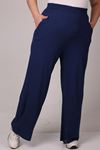 9160 Plus Size High Waist Elastic Pants - Terra Cotta