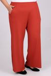 9012 Plus Size Elastic Waist Pants - Dark Terra Cotta