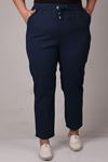 9123 Plus Size Elastic Waist Skinny Leg Jeans - Dark Navy Blue