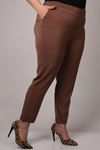 39002 Plus Size Double Leg Trousers - Mink